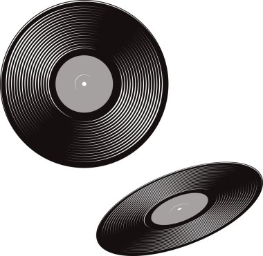 Siyah retro vinil diskler