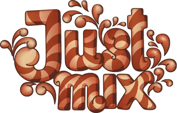 Letras desenhadas à mão. Frase "Just Mix" no estilo dos desenhos animados —  Vetores de Stock