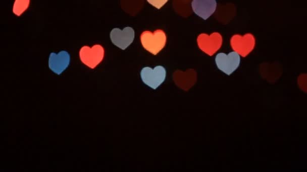 Corazón bokeh fondo del día de San Valentín — Vídeo de stock