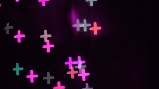 Glowing Figures in the Form of Crosses, and the x Symbol. — Stock Video