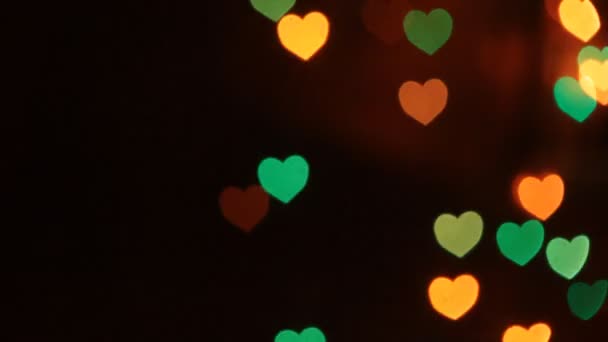 Corazón bokeh fondo del día de San Valentín — Vídeo de stock