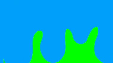 Renkli çocuk ekran geçişi seti. Yeşil krom anahtar arka planında çocuksu bir tarzda farklı bir sıvı sıçraması var. Yüksek kalite 4k görüntü