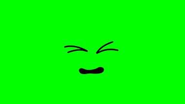 Çizgi film ve konuşan ağız veya yan yeşil ekran yerleştirme için komik yüz, krom anahtar yeşil ekran hareketli grafikler video 3D animasyon. Yüksek çözünürlüklü. Yüksek kalite 4k görüntü