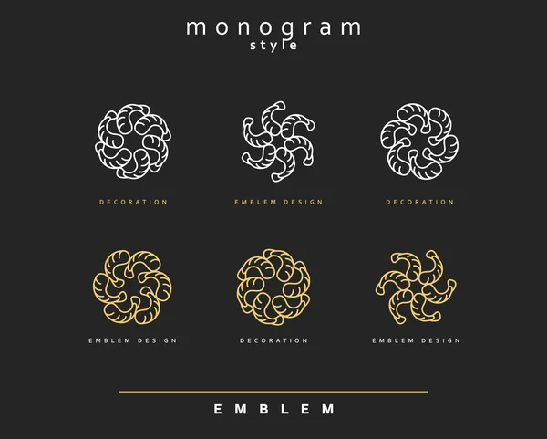 Set of elegant monogram design. Monogram design element .
