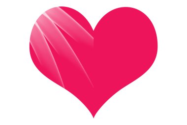 kalp köşesinde ışık ışınları bir beyaz zemin üzerine kırmızı kalp