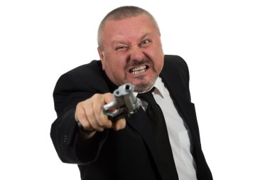 İşadamı işaretleme silahı orta yaşlı