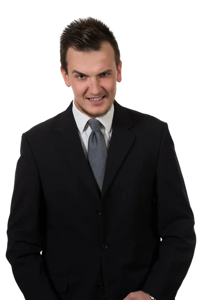 Young handsome man in black suit Royalty Free Stock Photos