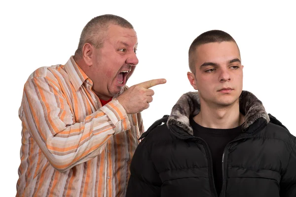 Vader en zoon met een argument — Stockfoto