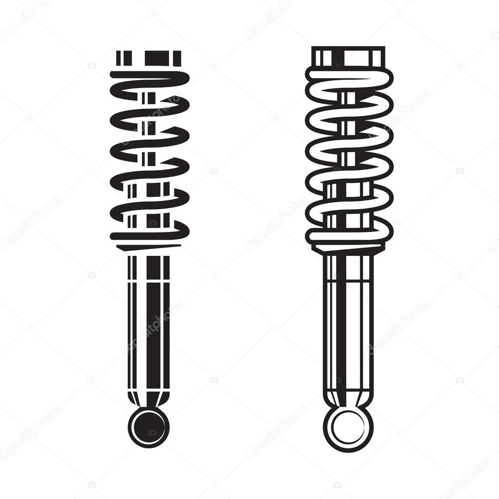 Shock Absorber. Vector illustration isolated on white background for logo, label, sticker.