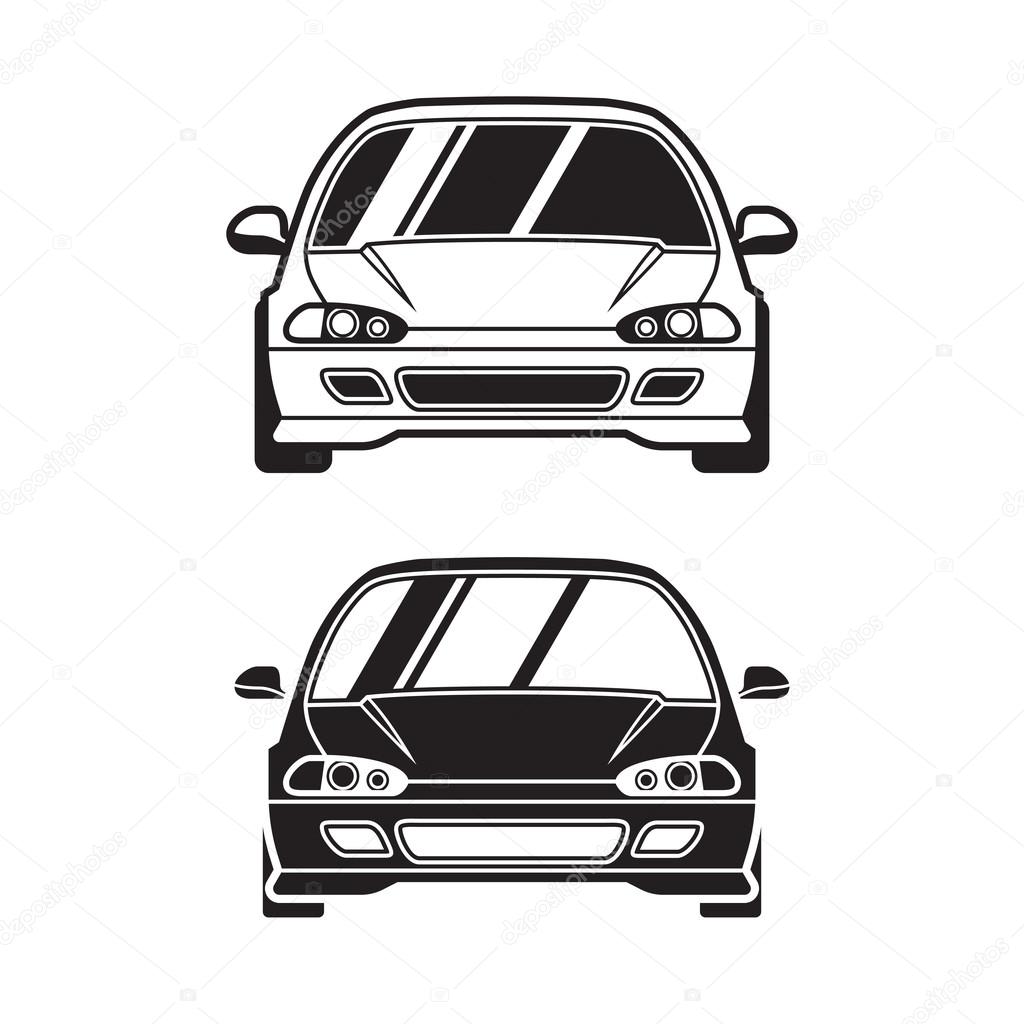 Vector car for logo, label, sticker, banner, cover. Set of two.