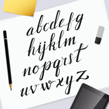 vektör el alfabesi çizildi