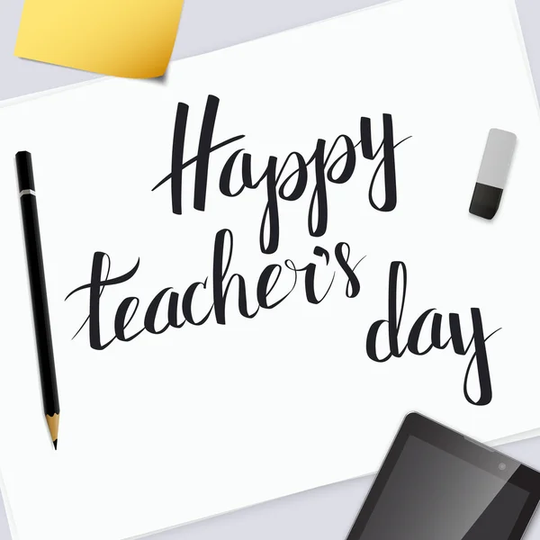 Vektör insciption öğretmenler gününüz kutlu olsun.