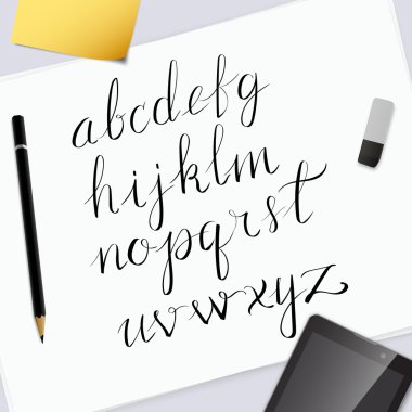 vektör el alfabesi çizildi