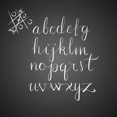 vektör el alfabesi çizildi