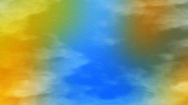 Parlayan Işık ve Yüzen Parçacıklarla Soyut Turuncu Mavi Gradyan Arkaplanı