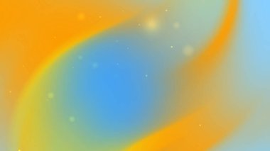 Parlayan ışık parçacıkları ve canlı renk karışımlı yumuşak mavi turuncu sarı eğimli soyut dalgalar