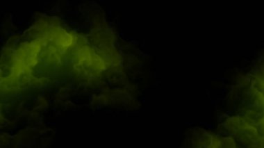 Soyut Yeşil Duman ve Kara Fantezi Atmosferli Sis Bulutu