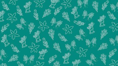 Botanik Element geçmişine sahip zarif Teal Çiçeği Kalıbı