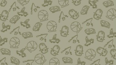 Yaz Oyuncakları ve Seyahat Elemanlarıyla Yeşil Tatil Şablonu