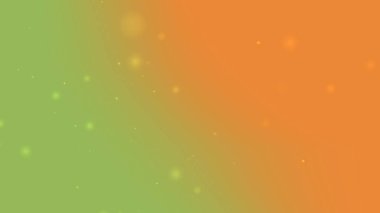 Yumuşak yeşil, turuncu arkaplanı ısıtmak için. Parlayan parlak parçacıklar.