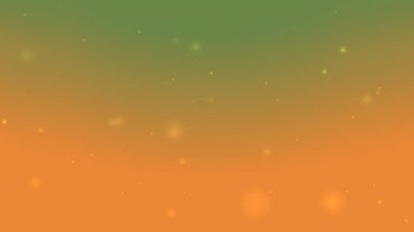 Warm orange and green dreamy gradient background with floating shimmering sparkle particles design