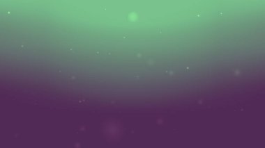 Yüzen Parıldayan Parçacık Canlandırması ile Yumuşak Yeşil Mor Gradyan Arkaplanı