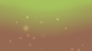Pürüzsüz Yeşil Kahverengi Gradyan Arkaplanı Yüzen Işık Parçacıkları ve Yumuşak Bulanık