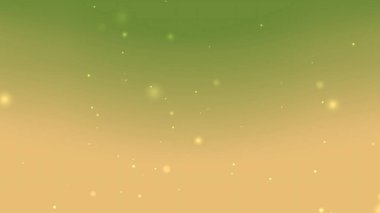 Yüzen Işık Parçacıkları ile Yumuşak Yeşil ve Altın Gradyan Arkaplanı