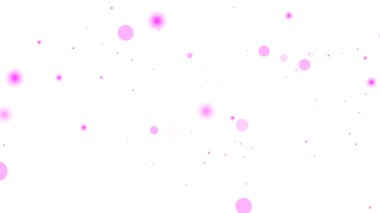 Şeffaf arkaplanda yüzen parlak elementlerle neon fuşya ışıltı parçacık örtüsü