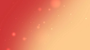 Kırmızı 'dan Şeftaliye Gradyan Arkaplanı Yüzen Parıltı Parçacıkları ve Yumuşak Işıklı