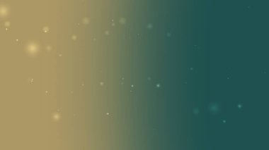Süzülen Parıldayan Parçacıklar ve Pürüzsüz Işık ile Soyut Teal ve Altın Arkaplan