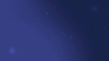 Koyu mavi Soyut Uzay Arkaplanı Yüzen Işık Noktaları ve Yumuşak Gradyan Akışı