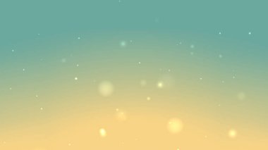 Teal ve Yumuşak Sarı Gradyan Arkaplan Yüzen Parlayan Parçacık Hareketi