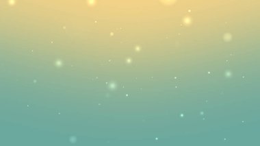 Yüzen Parıldayan Parçacıklar ve Işık Bokeh ile Yeşil ve Altın Gradyan Arkaplanı