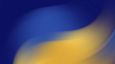 Dinamik Akışkan Şekilli Yumuşak Mavi ve Sarı Soyut Gradyan Arkaplanı