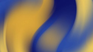 Abstract Blue and Gold Flowing Shapes Background With Smooth Gradient