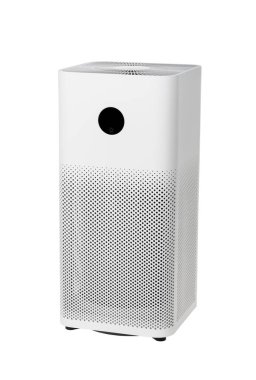 Formaldehit, PM2.5, koku ve toz gidermek için üç katmanlı aktif karbon hepa filtresi ile hava temizleyicisi, kırpma yolu ile beyaz zeminde izole edilmiş..