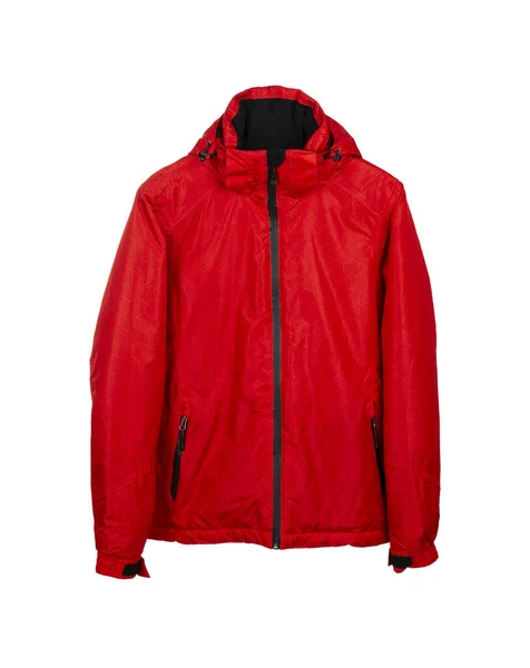 Veste Imperméable Coupe Vent Rouge Isolée Sur Fond Blanc Images De Stock Libres De Droits