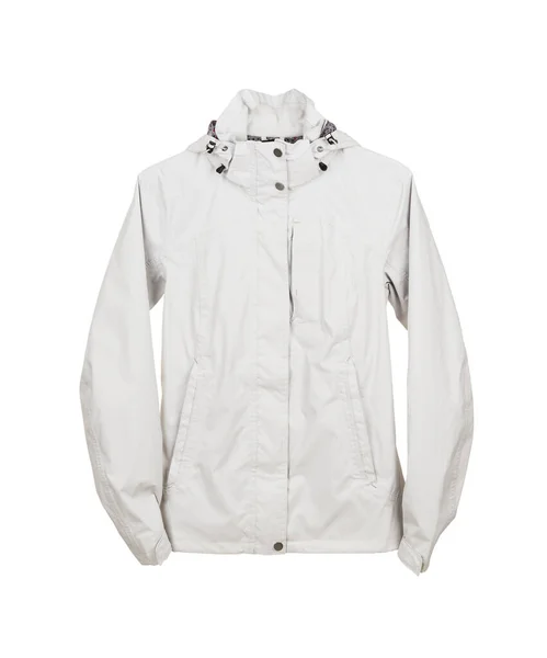 Veste Sport Blanche Imperméable Coupe Vent Isolée Sur Fond Blanc Photo De Stock