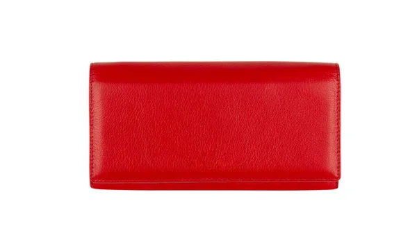 Portefeuille Femme Cuir Rouge Isolé Sur Fond Blanc Avec Chemin Photo De Stock