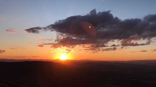 Tijdsverloop Zonsondergang Boven Vitosha Berg Bij Sofia Bulgarije Uitzicht Vanaf — Stockvideo