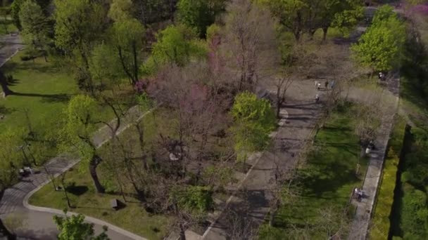ブルガス都市公園の空中ビュー 春のブルガス海の庭 — ストック動画