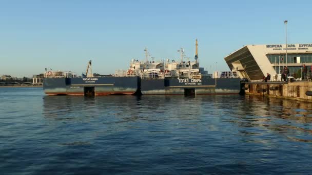 Burgas Bulgaria November 2019 Deck Cargo Ships Topaz Kama Topaz — Stock Video