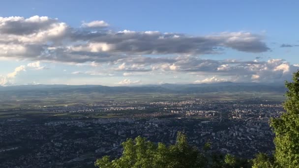 View Sofia City Kopitoto Hill Vitosha Mountain Bulgaria Time Lapse — Stock Video