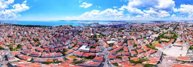 Burgaz, Burgaz Körfezi ve Bulgaristan limanının 360 derecelik panoramik manzarası.