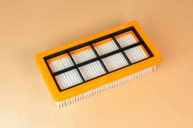 Etkili kül ve toz filtresi için sarı arkaplan üzerindeki kül süpürgesi filtresi