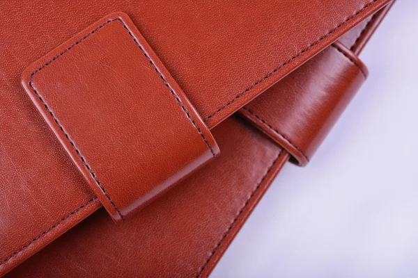 Leather luxury diaries on white background
