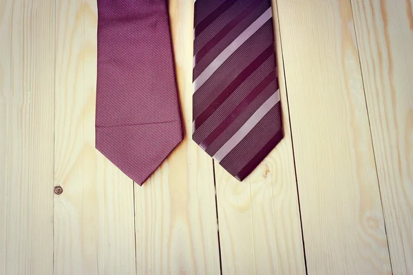 Color Tie Wooden Background — Stock Photo, Image