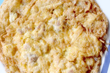 Omlet kıyılmış domuz, popüler geleneksel Tay gıda tarzı,