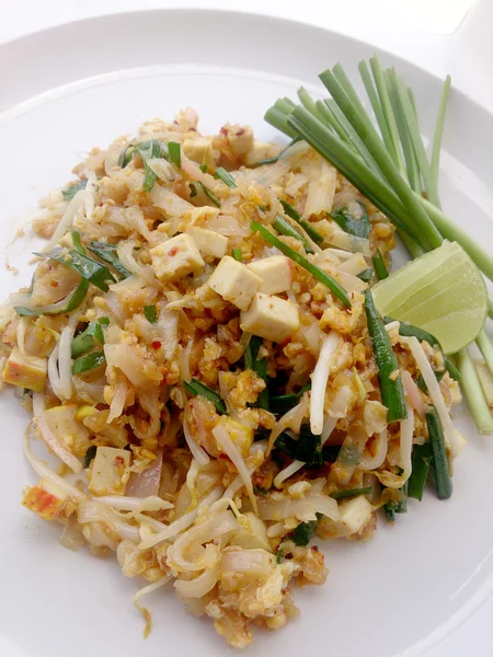 Пад Тай Жареная Рисовая Лапша Тофу Одно Главных Блюд Таиланда — стоковое фото